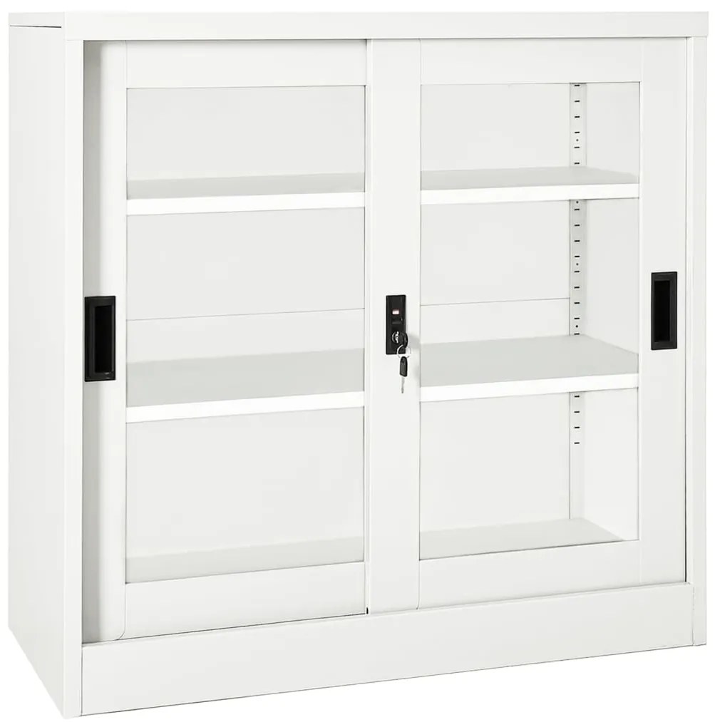 vidaXL Dulap cu ușă glisantă, alb, 90x40x90 cm, oțel