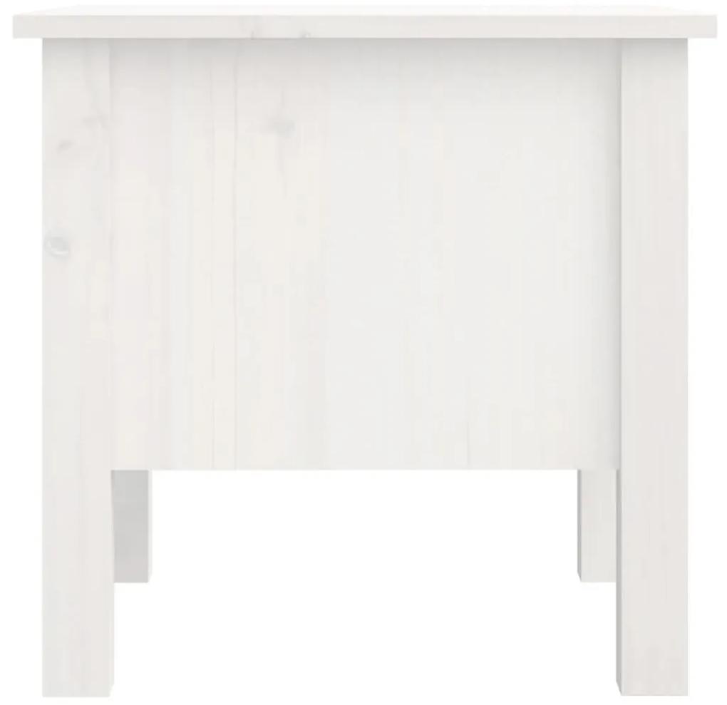Mese laterale, 2 buc., alb, 40x40x39 cm, lemn masiv de pin 2, Alb, 40 x 40 x 39 cm