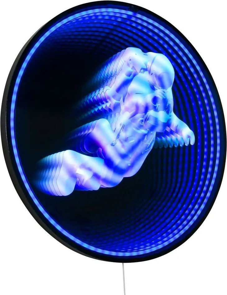 Decorațiune luminoasă neagră de perete cu alimentare la priză ø 60 cm Duke – Reality