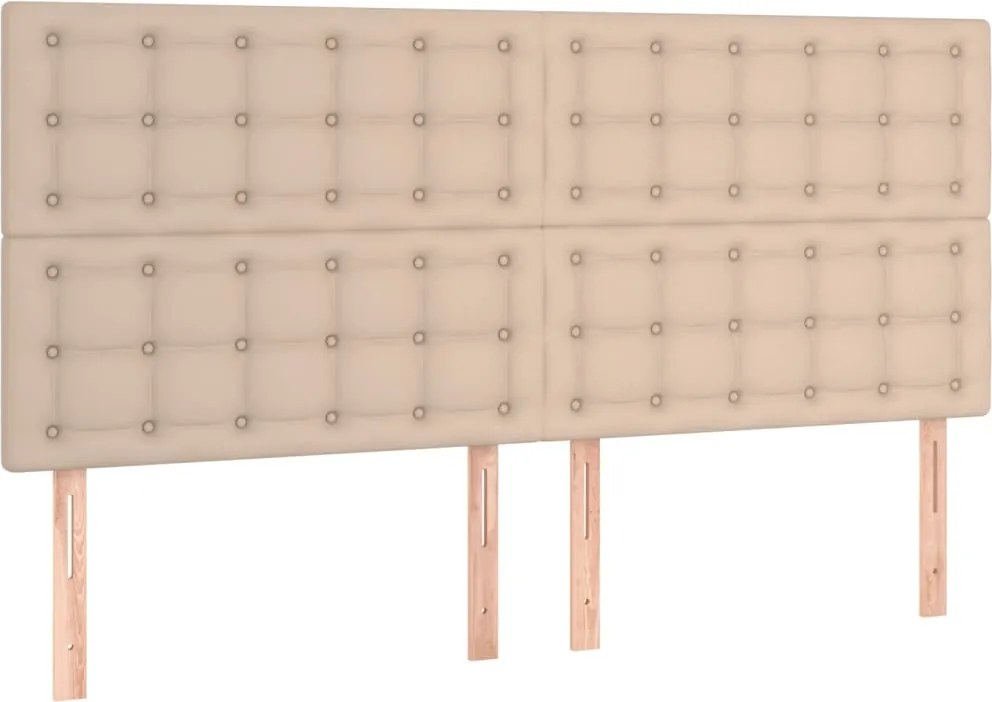 vidaXL Tăblie de pat Cappuccino 180x5x118/128 cm piele ecologică