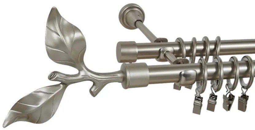 Galerie dubla GALAZ 19/19 mm crom mat (Alege marime: 200 cm)