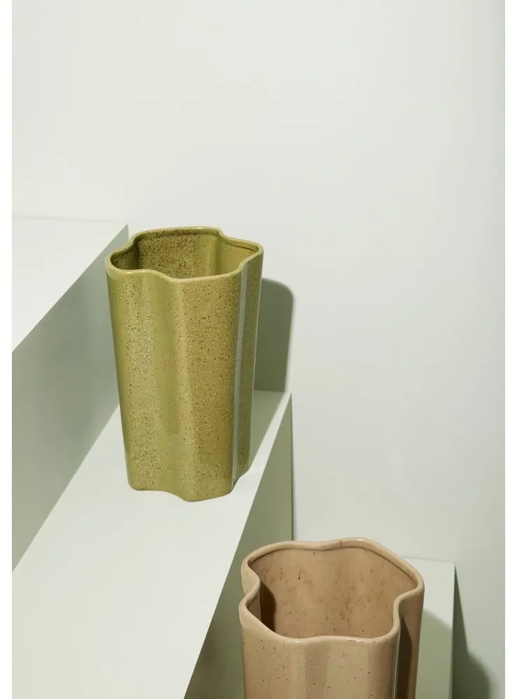 Vază bej din ceramică (înălțime 30 cm) Sapo – Hübsch