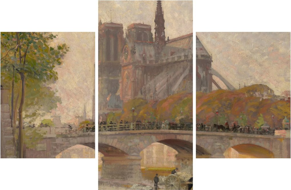 Tablou - Robert William Vonnoh, Notre Dame de Paris, reproducere (90x60 cm)