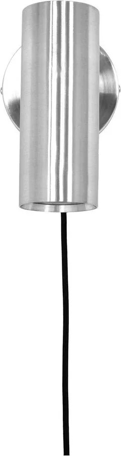 Aplică de perete argintie din oțel cu alimentare la priză Paris – House Nordic