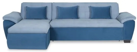 Coltar Extensibil Stanga Novara, Albastru, 309 x 172 x 90 Cm