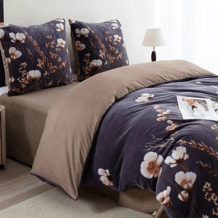 Lenjerie de pat cocolino DUO SENSE ARVENA gri inchis microplus/flanel Dimensiune lenjerie de pat: 70 x 90 cm | 140 x 220 cm