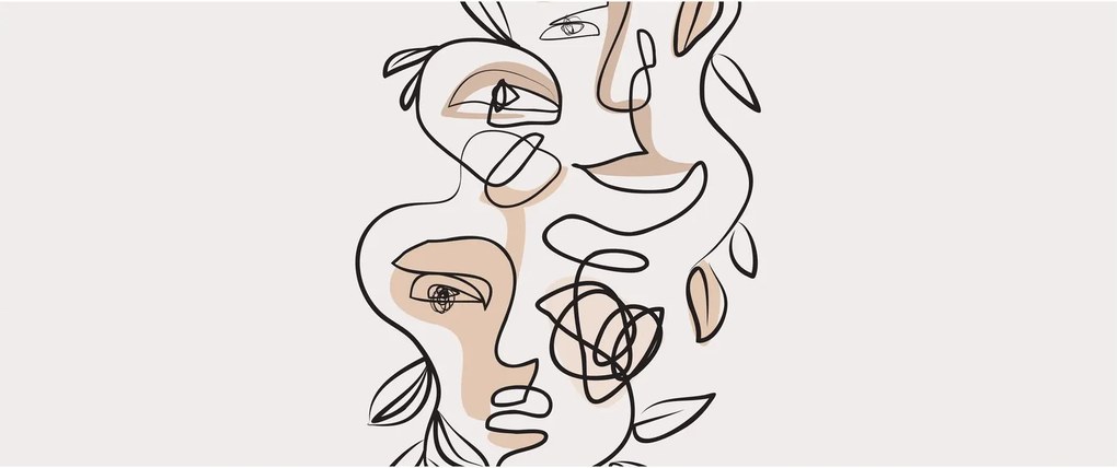 Tablou - Line art facials (120x50 cm)