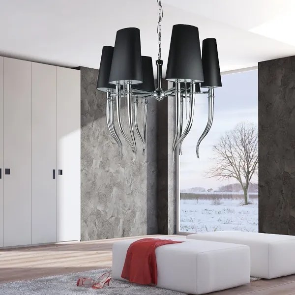 Azzardo AZ1390 - Lustră pe lanț DIABLO 12xE14/11W/230V negru