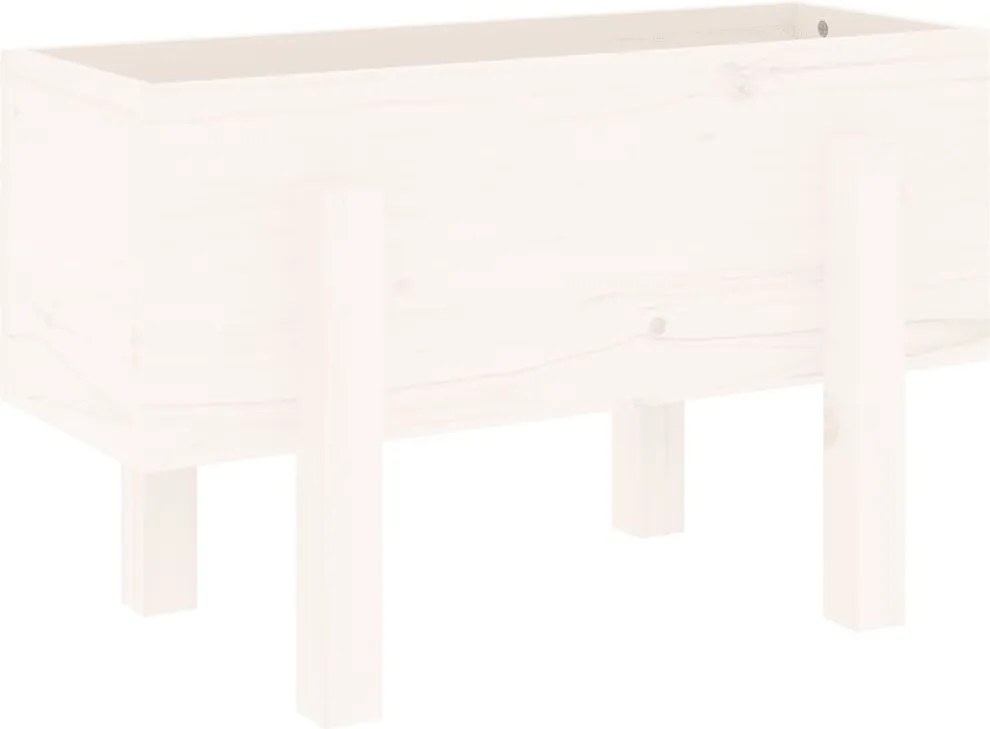 vidaXL Jardinieră de grădină, alb, 62x30x38 cm, lemn masiv de pin