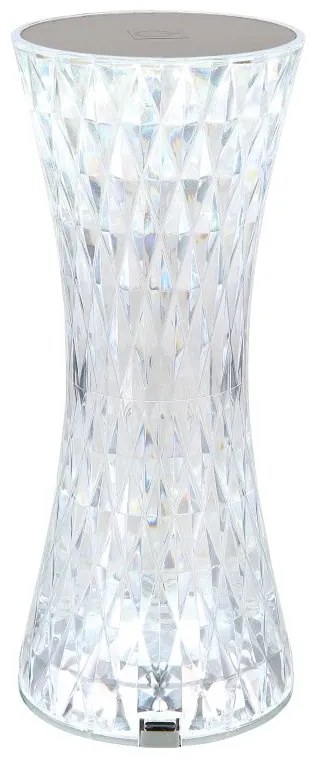 Lampa de masa cu baterii, plastic transparent cu efect de cristal Gixi transparent 8cm