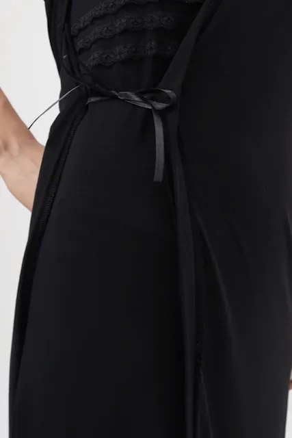 Cămașă de noapte cu halat pentru femei ERICA din bambus Negru / Black L