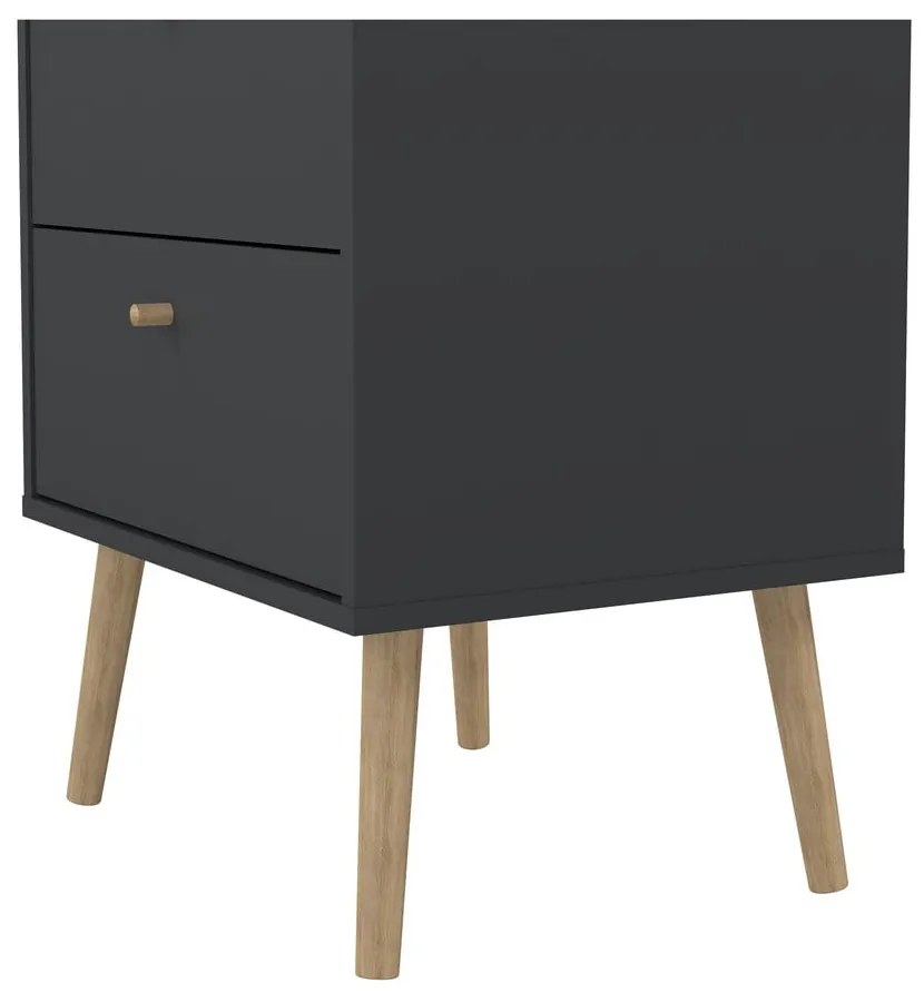 Comodă gri antracit înaltă 50x120 cm Bodo – Tvilum