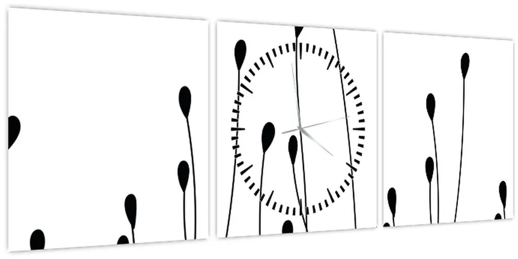 Tablou - Pajiște grafică N⁰1 (cu ceas) (90x30 cm)