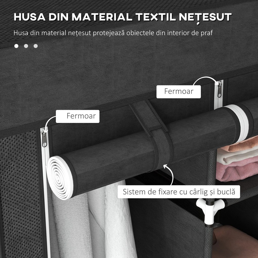 Homcom sifonier Pliabil Textil – Cu Rafturi & Sertare, Ideal pentru Spatii Mici | Aosom Romania