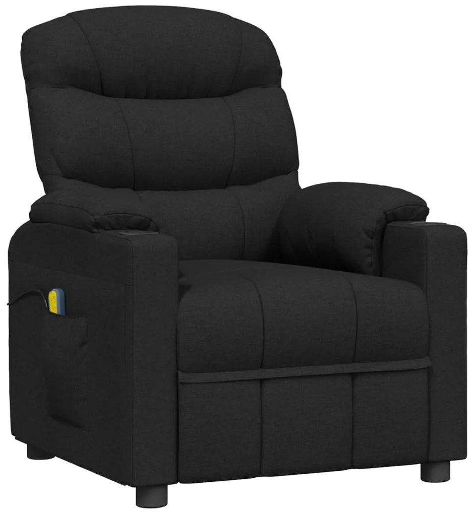 3143505 vidaXL Fotoliu de masaj electric rabatabil, negru, textil