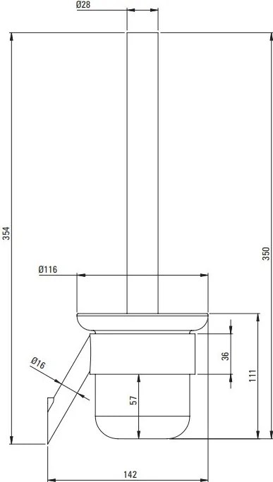SILIA Perie Toaletă, Montare pe Perete Finisaj: Titan ADI_D711