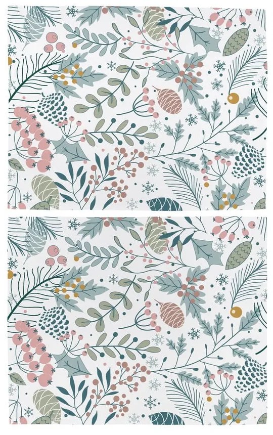 Suporturi de farfurii cu model de Crăciun 2 buc 45x35 cm Pastel Christmas - Butter Kings