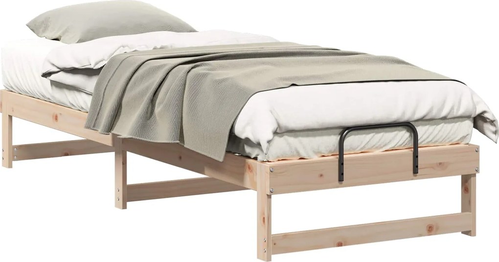 vidaXL Cadru de pat Maro 90 x 210 cm Lemn de pin masiv