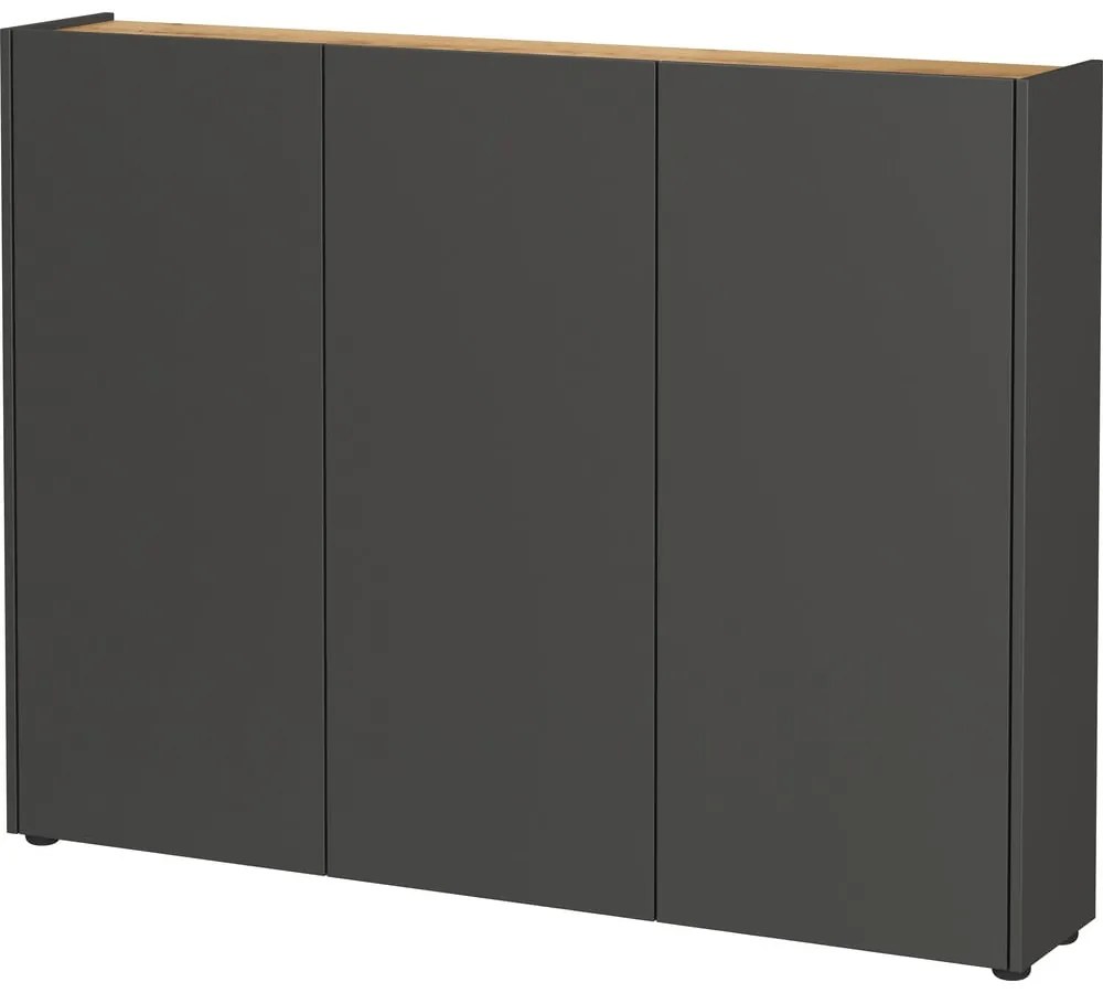Dulap gri antracit cu aspect de lemn de stejar 138x105x25 cm Libbiano – Germania