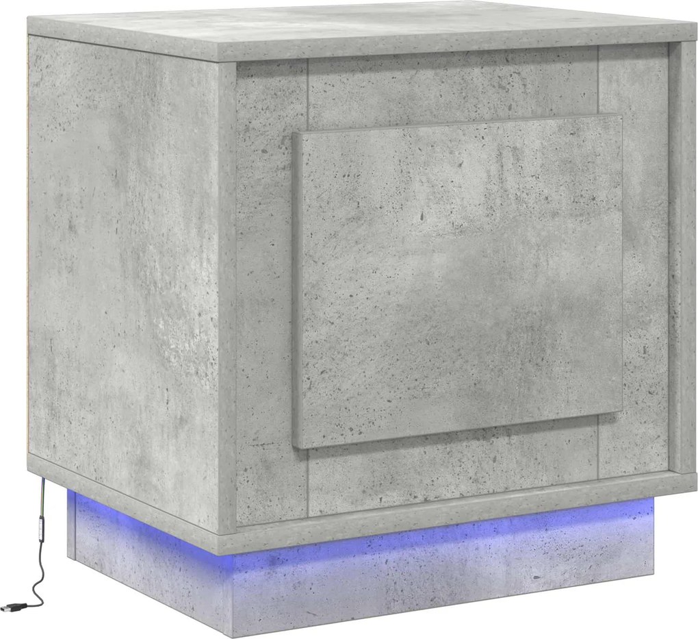 vidaXL Dulap de noapte Gri din beton 44 x 34,5 x 45 cm Lemn compozit