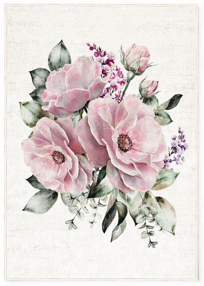 Covor roz/crem lavabil 100x140 cm New Carpets – Oyo home