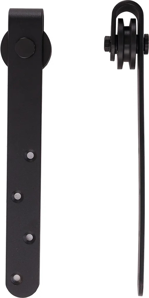 HOMCOM Kit de ușă cu glisare pentru sistem de galandaj cu ușă cu grosimea de 20-25 mm lățime maximă 0,9 m greutate maximă 20 Kg oțel negru | Aosom Romania