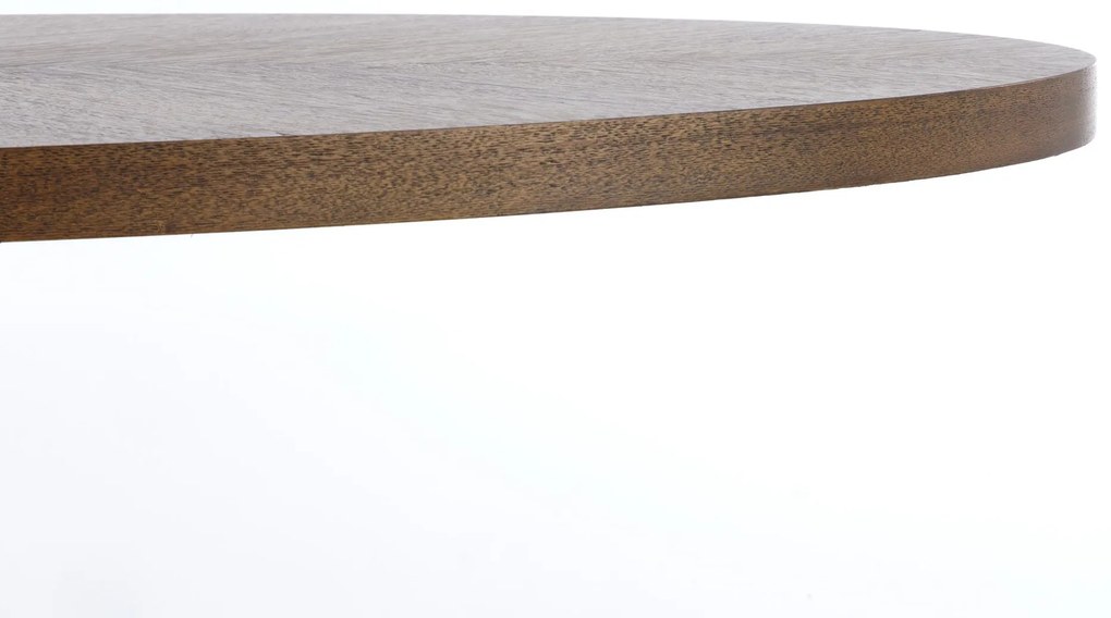 Masa de sufragerie ovala neagra LOCARNO cu decor de nuc, 170x90 cm