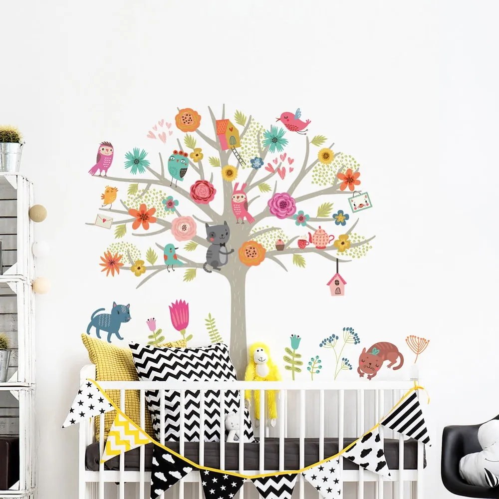 Set autocolante de perete pentru camera copiilor Ambiance Scandinavian Tree