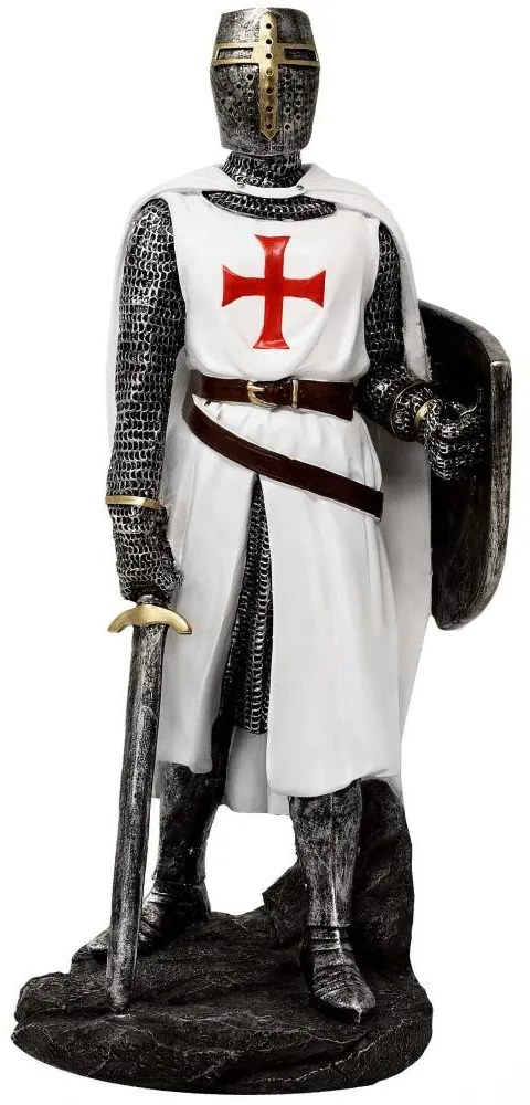 Statueta Cavaler Medieval Templier cu Sabie 30 cm