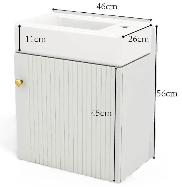 Mobilă de baie cu lavoar și dulap sub lavoar, Alb | Aosom Romania