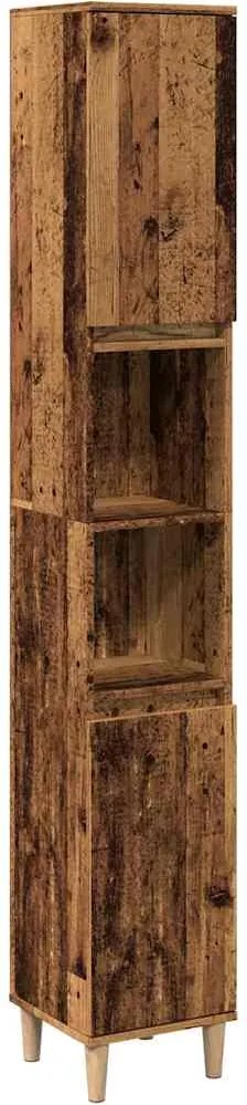 vidaXL Dulap de baie, lemn vechi, 30x30x190 cm, lemn prelucrat
