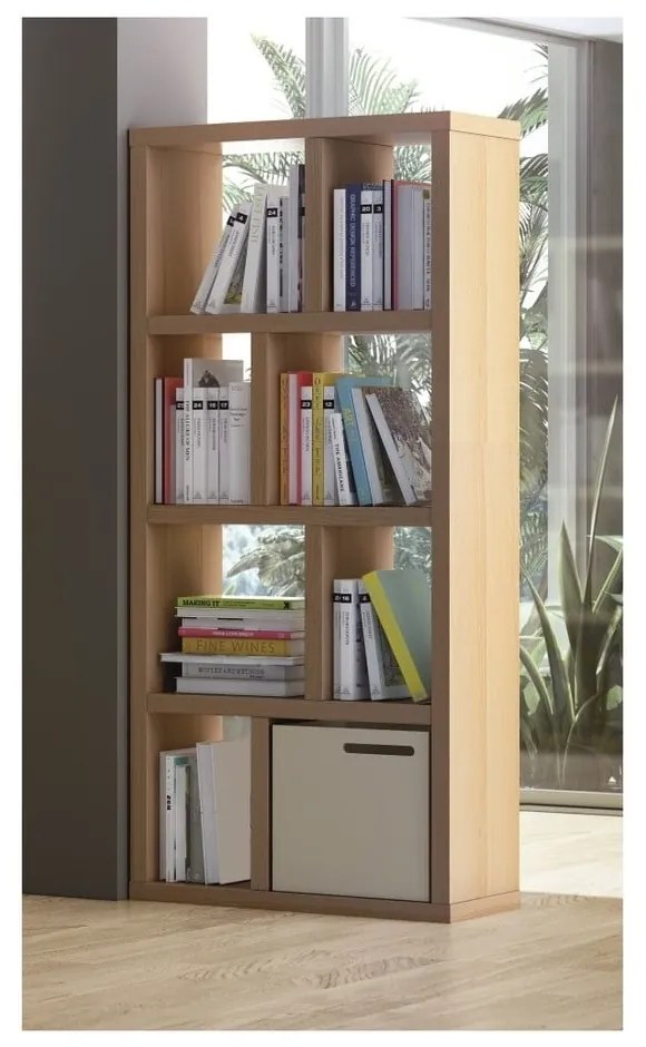 Bibliotecă în culoare naturală cu aspect de lemn de stejar 70x159 cm Berlin – TemaHome
