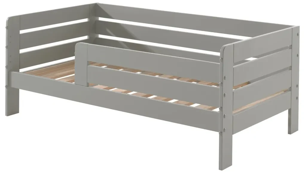 Pat Toddler pentru copii, 70 x 140 cm, gri, din pin masiv – Vipack