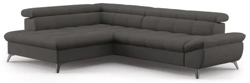 Canapea colțar extensibilă în L MARANO stânga negru