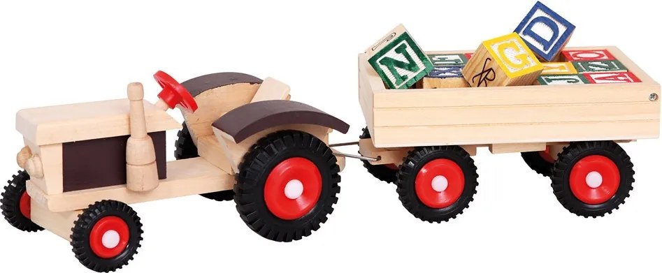 Tractor cu remorcă și cuburi Bino