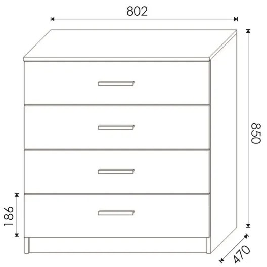 Comodă TIMON stejar Wotan