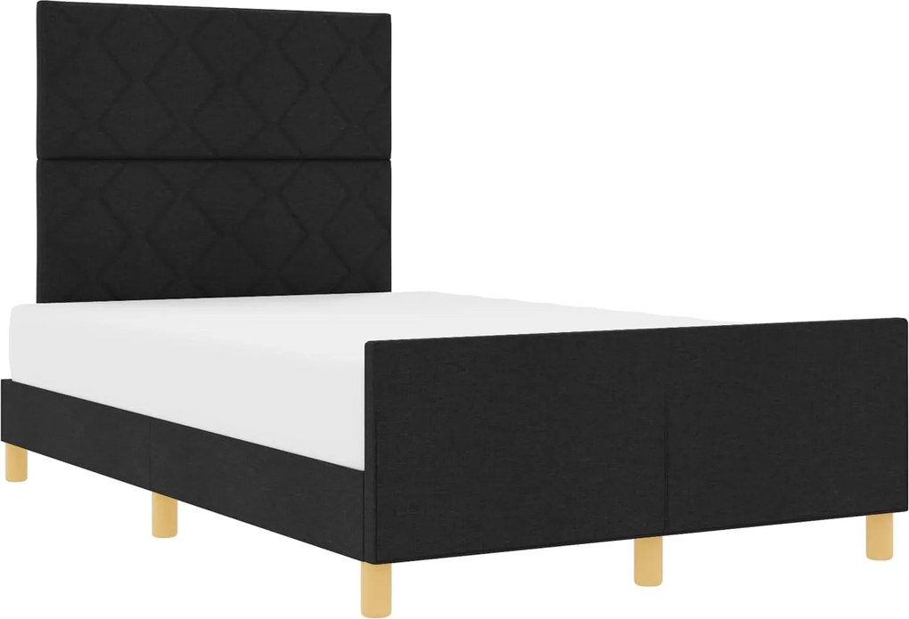 vidaXL Cadru de pat cu headboard Negru 120 x 200 cm țesătură