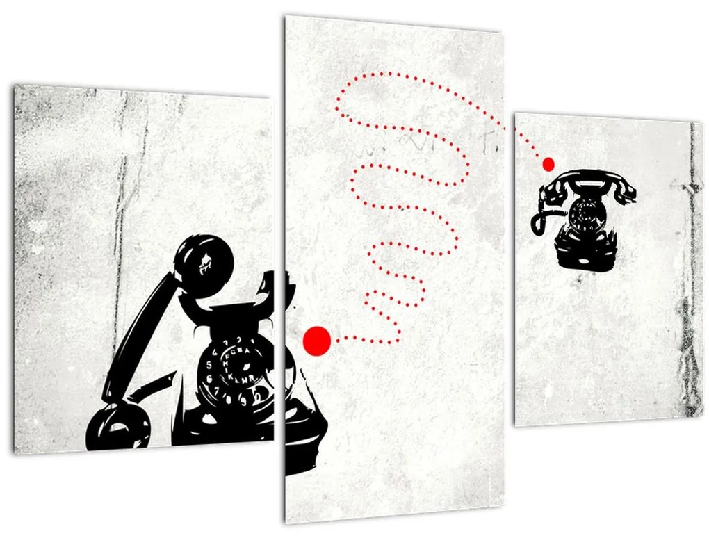 Tablou - Desen de telefon în stilul lui Banksy (90x60 cm)