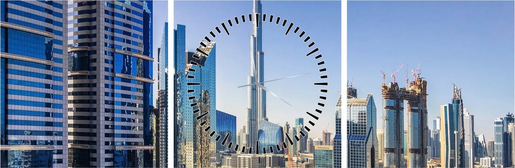 Tablou - Dimineața la Dubai (cu ceas) (90x30 cm)