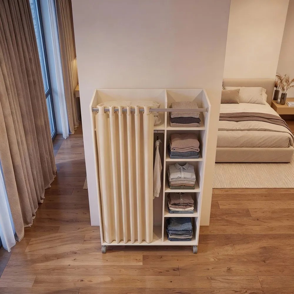 Șifonier alb/bej 100x160 cm Kit – Tvilum