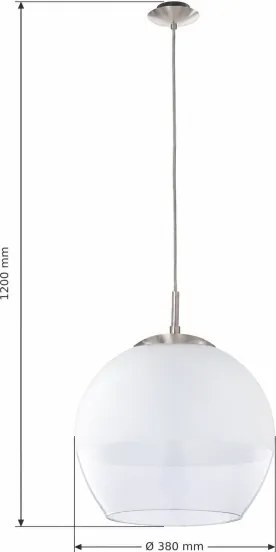 BRILAGI - LED Lustru pe cablu RETRO GLASS 1xE27/60W/230V crom mat/alb