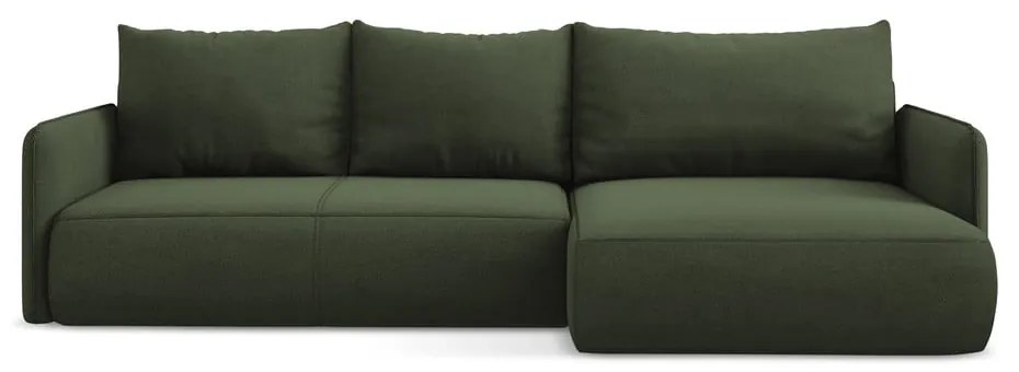 Colțar verde extensibil/cu spațiu de depozitare (cu colț pe partea dreaptă) Nanea – Makamii