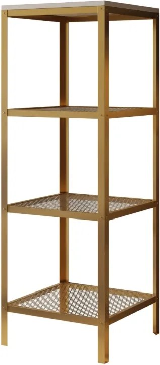 Raft metalic pentru carti, 40x113.4x40 cm, Reli, ADRK Furniture (Culoare: Alb / Natural)