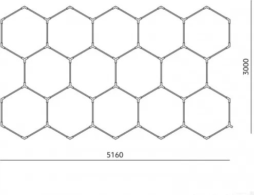 Plafonieră LED HEXLINE LED/513W/230V 6500K 300x516 cm albă