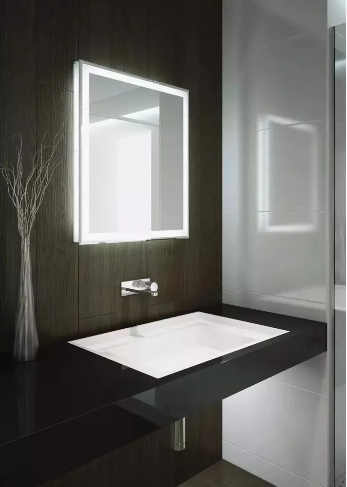 Oglinda reversibila patrata LED Dubiel Vitrum Forte 80x80 cm