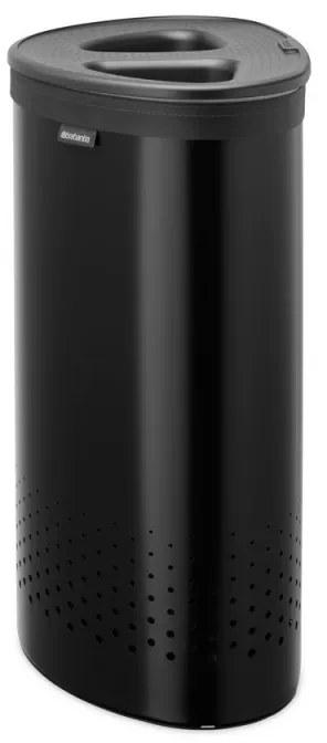 Cos de rufe Brabantia Selector 1008917, 55 L, 2 compartimente, Orificii aerisire, Umplere fara deschidere, Negru
