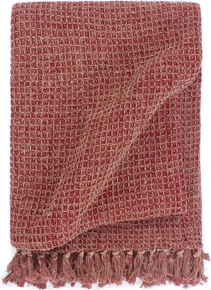 vidaXL Pătură decorativă, vișiniu, 220 x 250 cm, bumbac
