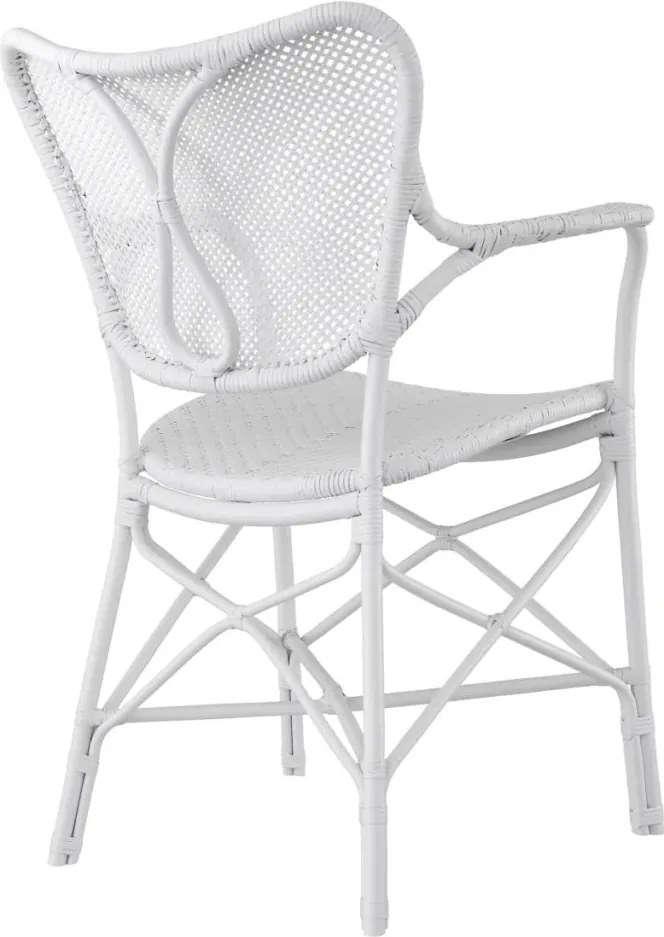 Scaun cu brate din ratan design LUX, Colony alb