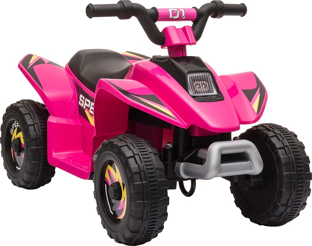 HOMCOM ATV Electric Roz pentru Fetițe, Vehicul pentru Copii 18-36 Luni, Design Atractiv | Aosom Romania