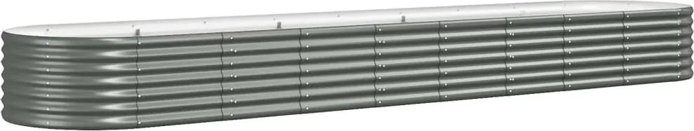 vidaXL Strat înălțat grădină gri 368x80x36cm oțel galvanizat
